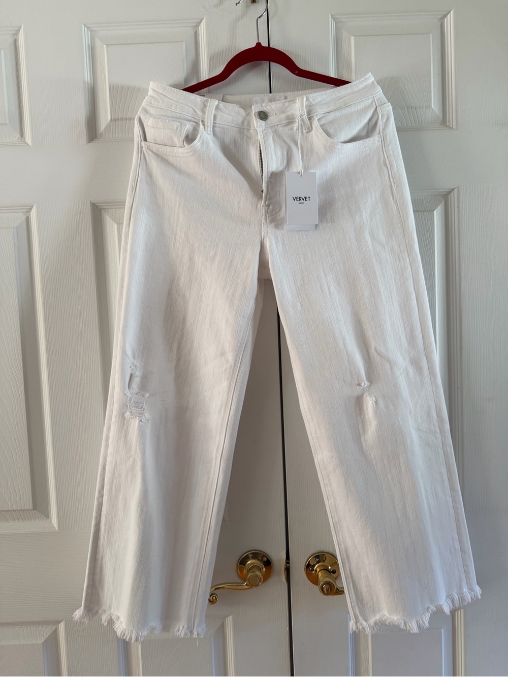 High-Rise White Wide-Leg Jeans